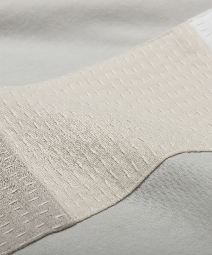 SASHIKO FABRIC フロント ロングTEE GRY