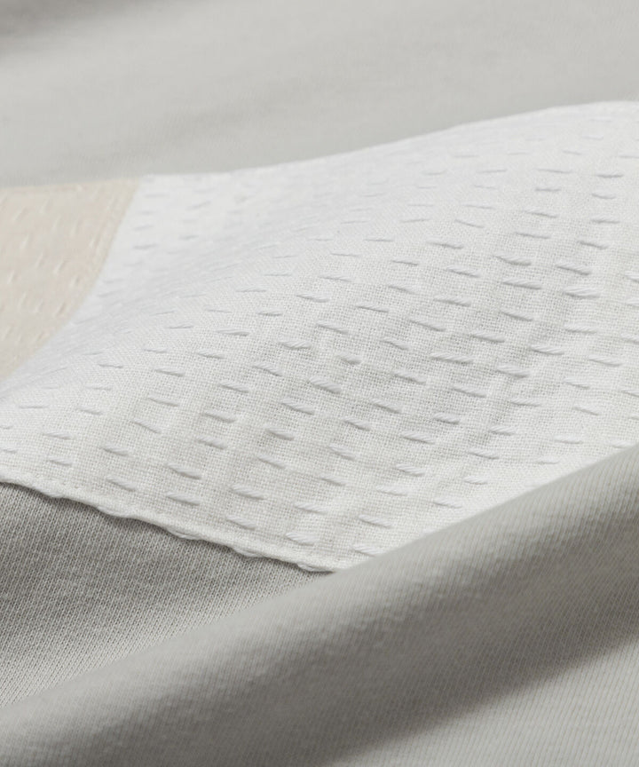 SASHIKO FABRIC フロント ロングTEE GRY